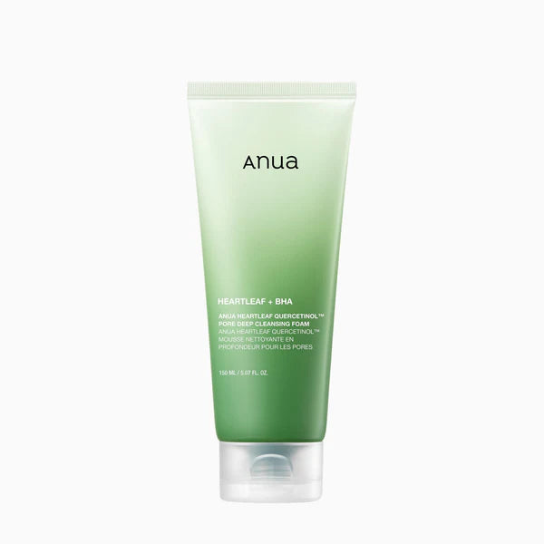 Anua Heartleaf Quercetinol Pore Deep Cleansing Foam — غسول رغوي هارت ليف كيرسيتينول لتضييق المسام