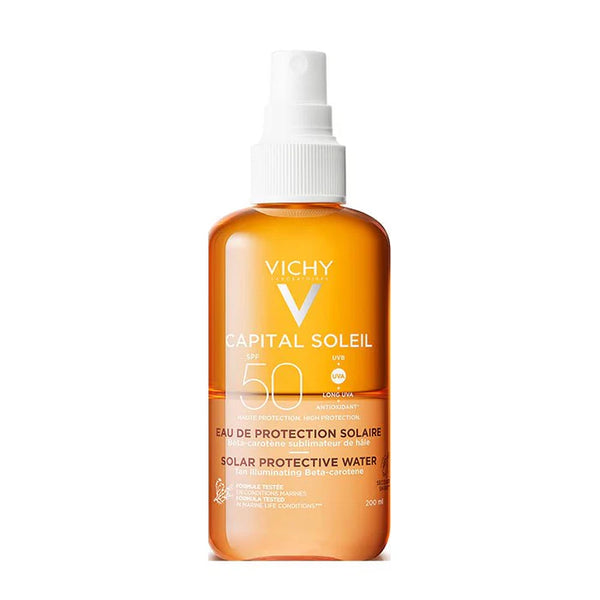 Vichy Capital Soleil SPF50 Tan Illuminating Water Spray - 200ml — واقي شمس SPF 50+ بخاخ ٢٠٠ مل