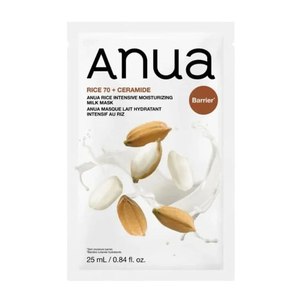 Anua Rice 70+ Ceramide Moisturizing Milk Sheet Mask - 1 Sheet — ماسك ورقي للوجه سيراميد الأرز ٧٠+ مرطب ماسك واحد
